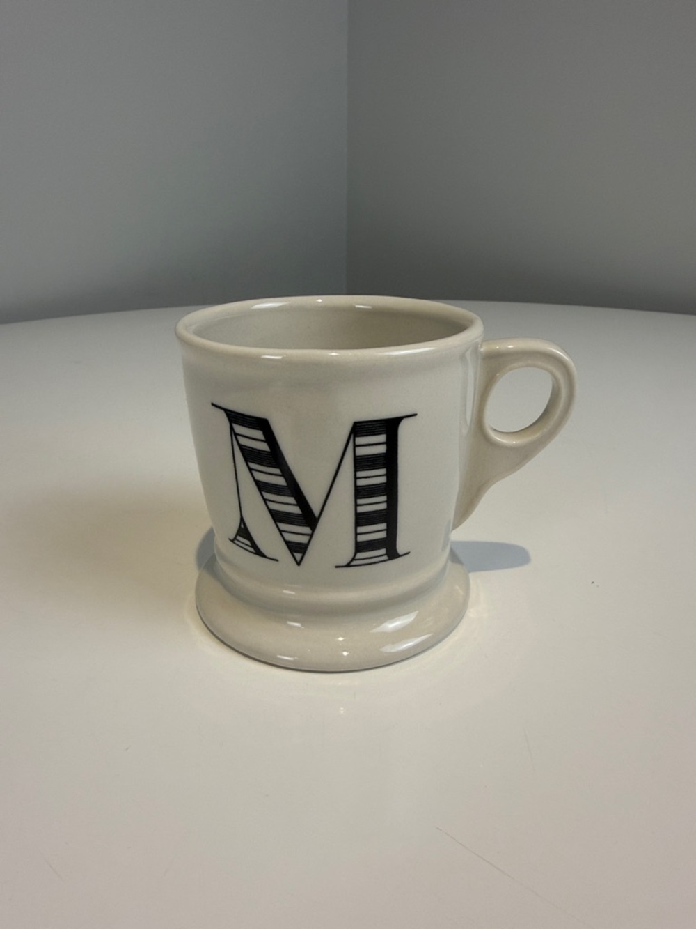 Anthropologie Monogrammed White Mug "M"